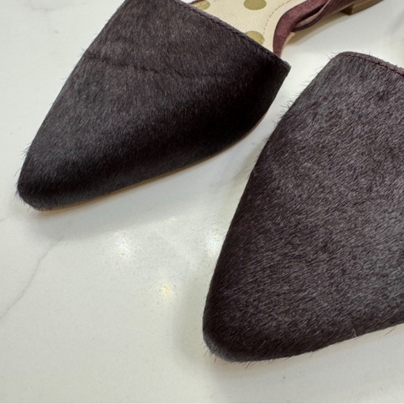 Boden Cleo Pony Hair Pointy Flats in burgundy maroon color size 8 like new - Picture 9 of 9